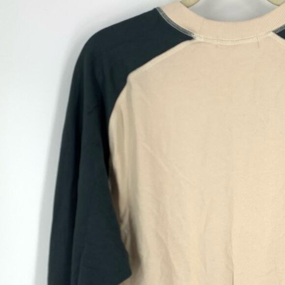 Daydreamer Tan Green Raglan Pullover Sweatshirt Small - Picture 6 of 6